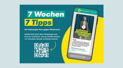 Smartphone mit geöffnetem Messenger-Kurs "7 Wochen, 7 Tipps"